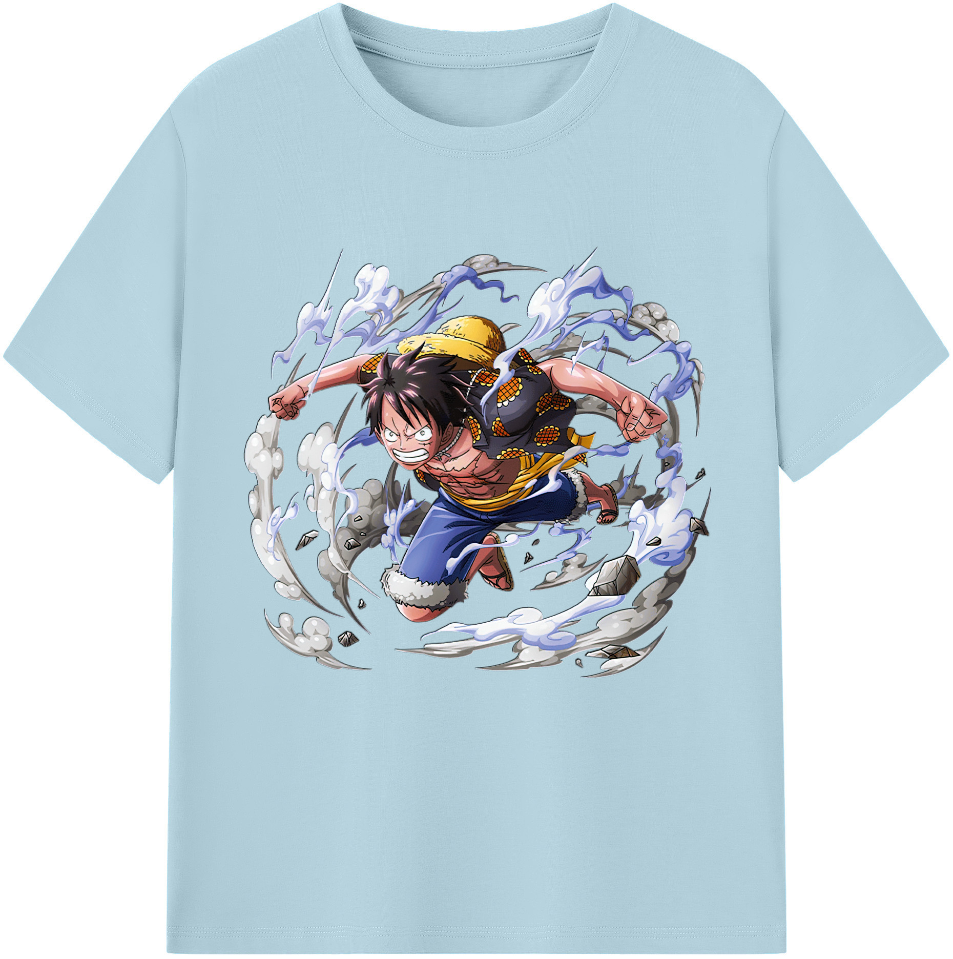 ワンピース モンキー・D・ルフィ ONE PIECE Monkey D. Luffy 綿100％半袖Tシャツ（フロントプリント）